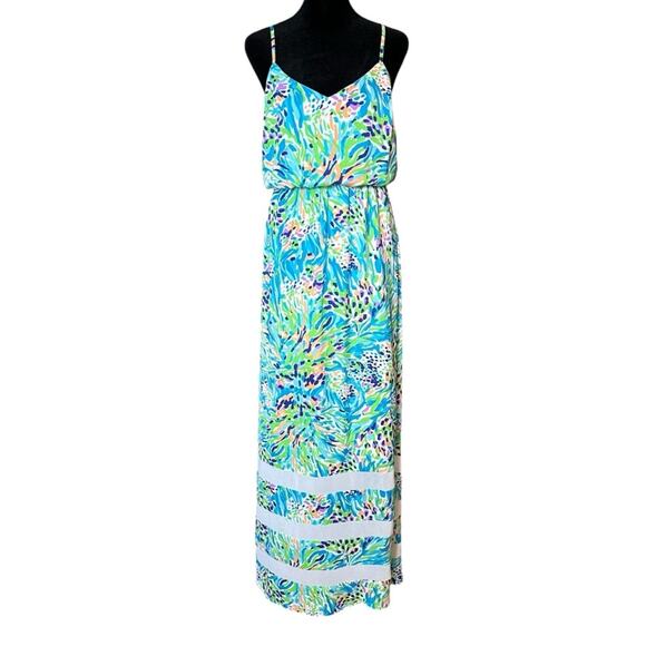 Lilly Pulitzer Deanna Maxi Dress Sea Soirée Vacation Beach Cruise Colorful Small - Picture 3 of 14